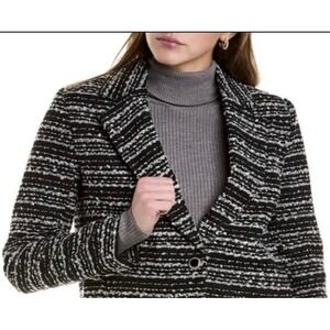Bagatelle Collection Black White Tweed Cropped Blazer Jacket‎ Women's Small